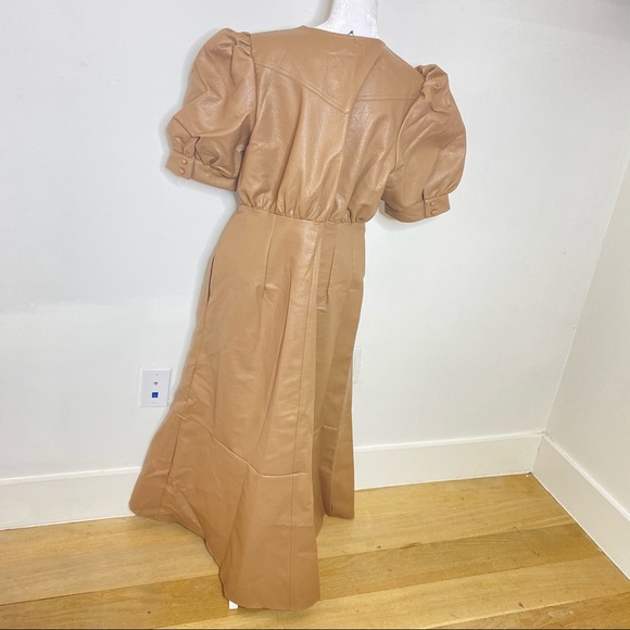 BRAND NEW Faux Leather Zippered MIDI Dress - Picture 3 of 7